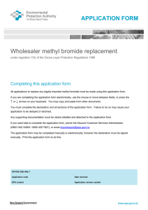 Methyl bromide wholesaler replacement application form (word, 413 kb)