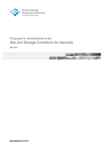 Site and Storage Conditions for Aerosols