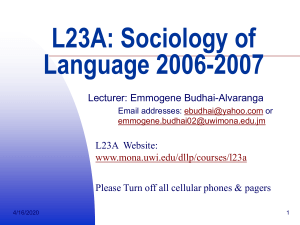 Lecture 2_The Speech Community
