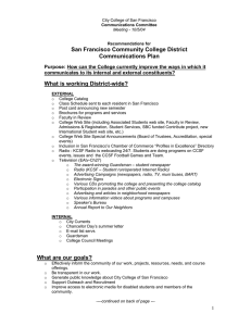 San Francisco Community College District Communications Plan
