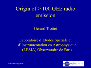 Origin of &gt; 100 GHz radio emission