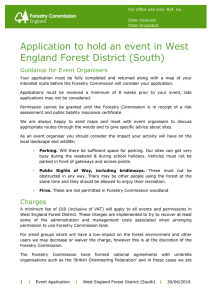 Application to hold an event in West England Forest District (South)