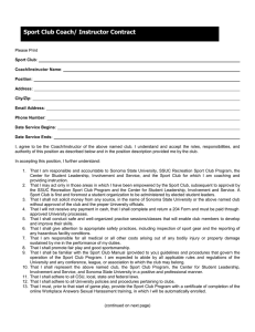 Sport Club Coach Contract