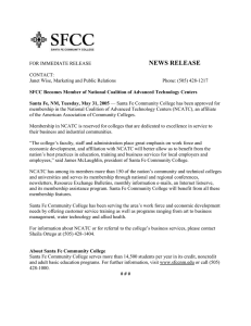 SFCC Becomes Member of National Coalition of Advanced Technology Centers (5/31/05)