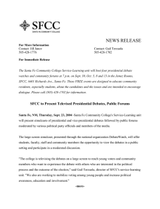 SFCC to Present Televised Presidential Debates, Public Forums