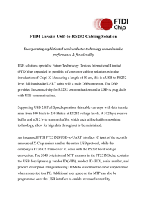 FTDI Unveils USB-to-RS232 Cabling Solution
