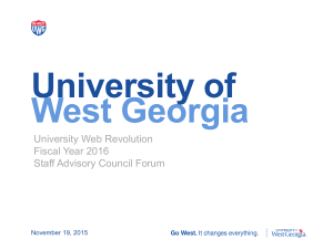 University of West Georgia University Web Revolution Fiscal Year 2016