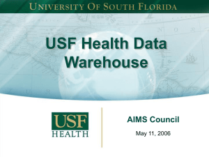 Health Data Warehouse - May 11, 2006