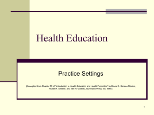 Health Education Settings