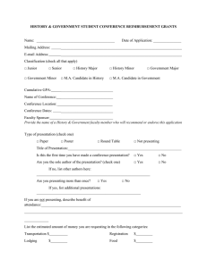 Departmental Conference Reimbursement form