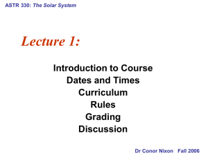 Lecture 1: Introduction to Course Dates and Times Curriculum