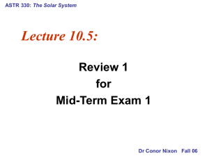 Lecture 10.5: Review 1 for Mid-Term Exam 1