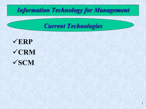 ERP CRM SCM Information Technology for Management