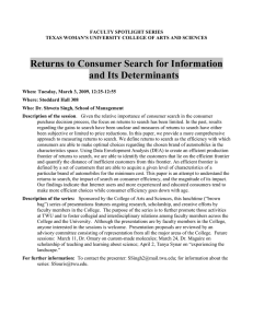 Returns to Consumer Search for Information and Its Determinants