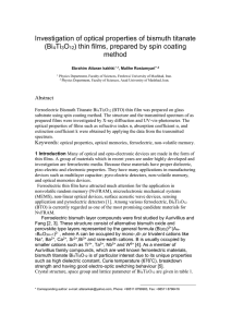 Investigation of optical properties of bismuth titanate (Bi Ti O