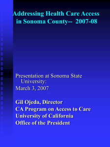 Addressing Health Care Access in Sonoma County -- 2007-08