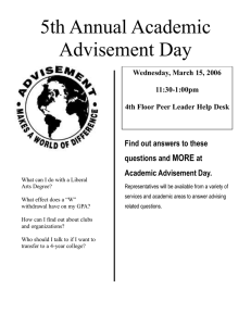 5th Annual Academic Advisement Day MORE Find out answers to these
