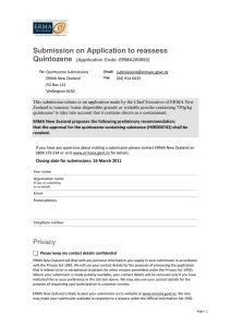 Submission on Application to reassess Quintozene