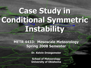 Case Study in Conditional Symmetric Instability METR 4433:  Mesoscale Meteorology