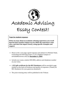 Academic Advising Essay Contest!