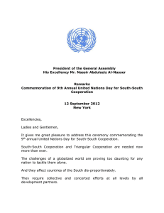 Remarks at the Ninth Annual United Nations Day for South-South Cooperation (12 September)