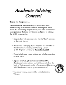 Academic Advising Contest! Topic for Response…