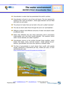 AC3.3  The water environment WATER CYCLE: Groundwater flow