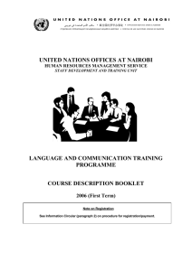 Language Training Circular