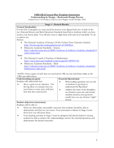 UMD GK-12 Lesson Plan Template Instructions Stage 1 – Desired Results