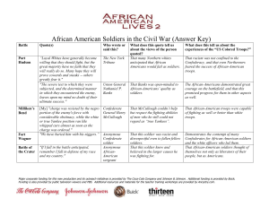 African American Soldiers in the Civil War (Answer Key)