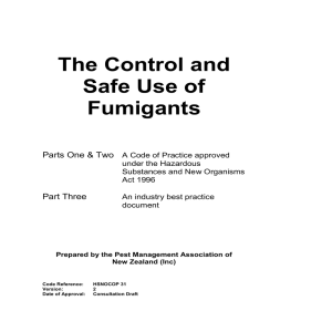 The Control and Safe Use of Fumigants
