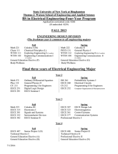 BS in Electrical Engineering-Four-Year Program FALL 2013
