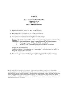 1.  Approval of Minutes, March 15, 2011 Faculty Meeting AGENDA