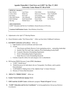 Agenda Chancellor’s Task Force on LGBT* for May 17, 2012
