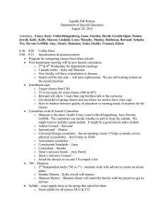 Agenda Fall Retreat Department of Special Education August 29, 2012