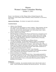 Women’s Issues Committee Meeting  Minutes October 11, 2012