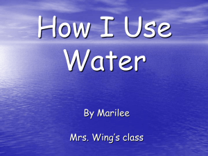 How I Use Water By Marilee Mrs. Wing’s class