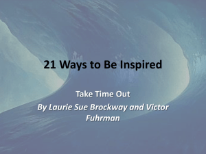 21 Ways to Be Inspired Take Time Out Fuhrman