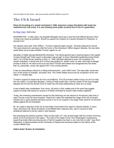 US support for Israel - History