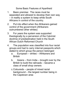 Some Basic Features of Apartheid