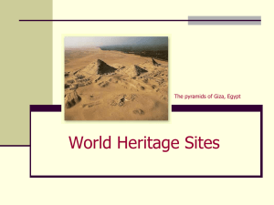 World Heritage Sites The pyramids of Giza, Egypt