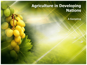 Agriculture in Developing Nations A Sampling