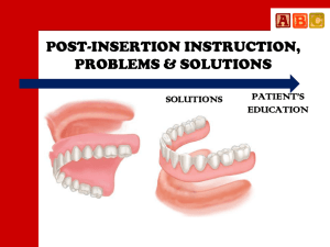 POST-INSERTION INSTRUCTION, PROBLEMS &amp; SOLUTIONS PATIENT’S SOLUTIONS