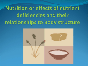 nutrition/effects of nutrient deficiencies and their relationships to body structures