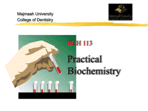 Lab. 1 Introduction of biochemistry test and their importance