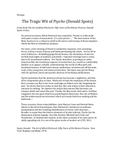 The Tragic Wit of Psycho (Donald Spoto)