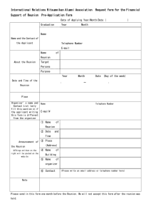 International Relations Ritsumeikan Alumni Association  Request form for the... Support of Reunion  Pre-Application Form