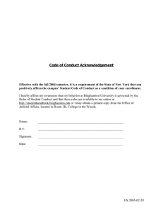 Code of Conduct Acknowledgement