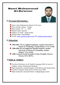 Sami Mohammad Al-Za'areer  Personal Information:-