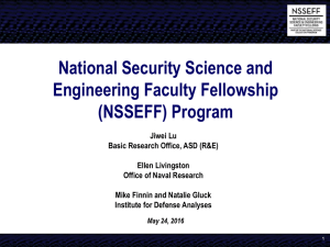 National Security Science and Engineering Faculty Fellowship (NSSEFF) Program